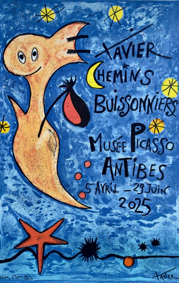 Affiche lithographique exposition Antibes